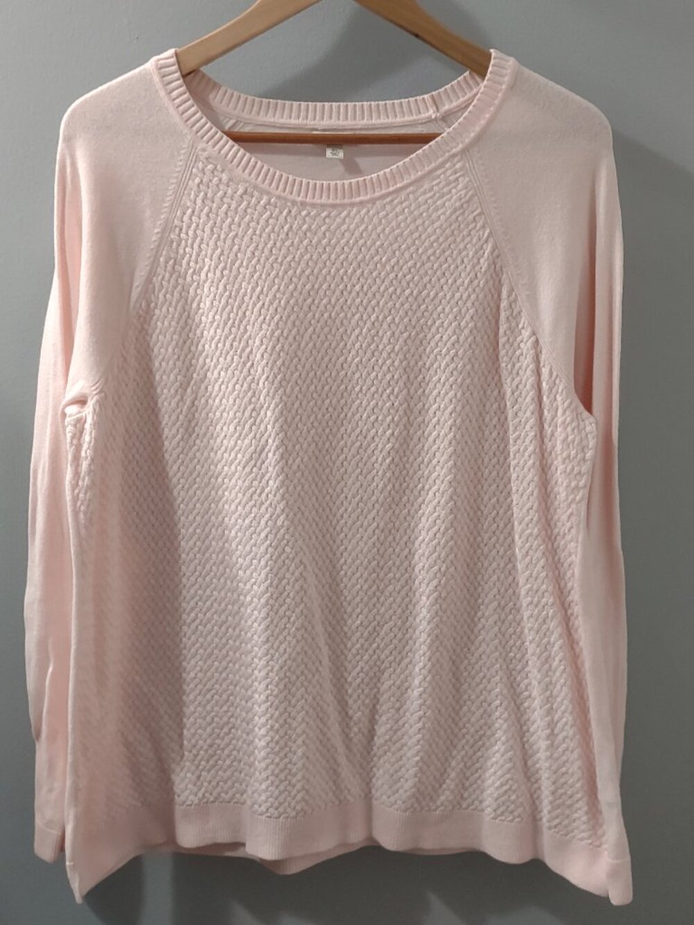 Sonoma Life + Style Basket Weave Pink Pullover Sweater Size XL Cotton Nylon